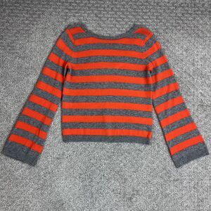 Equipment Femme Sweater Womens Small Orange Stripe Cashmere Flare Sleeve